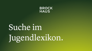 Olivgrün hinterlegter Schriftzug: "Brockhaus - Suche im Jugendlexikon" als Logo für die Enzyklopädie für Jugendliche